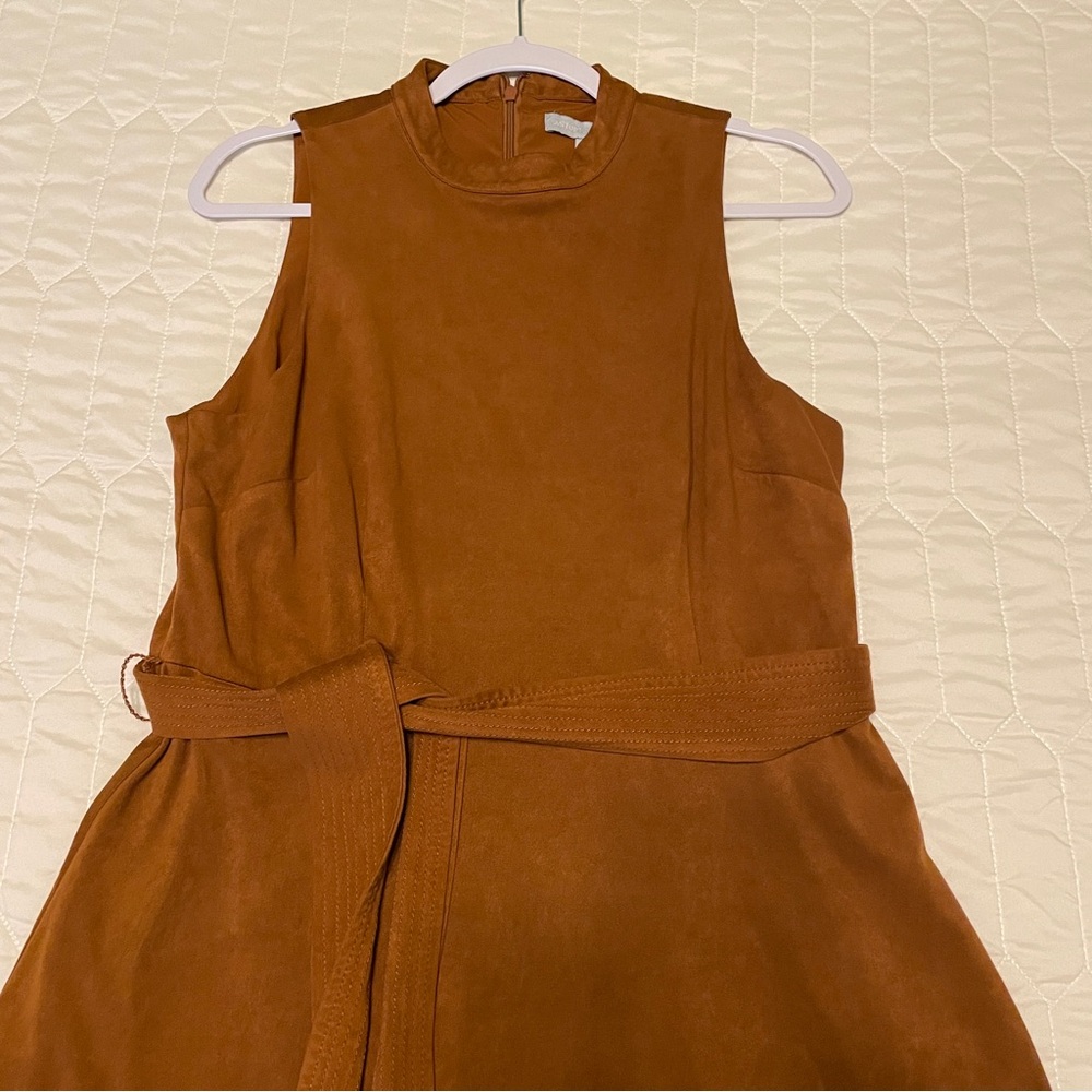 Antonio Melani Kinnon Mock Neck Suede Midi Dress Size 12 - Picture 4 of 10